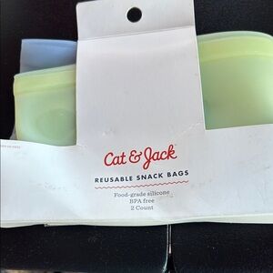 Cat & Jack Silicone Snack Bags - Green and Blue